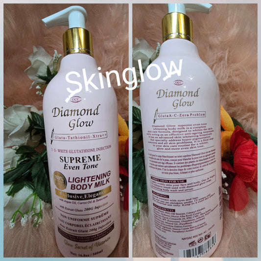 GCC DIAMOND GLOW WHITENING BODY MILK WITH Argan & Carrot Oil + VIT A,K,E 500mlx1