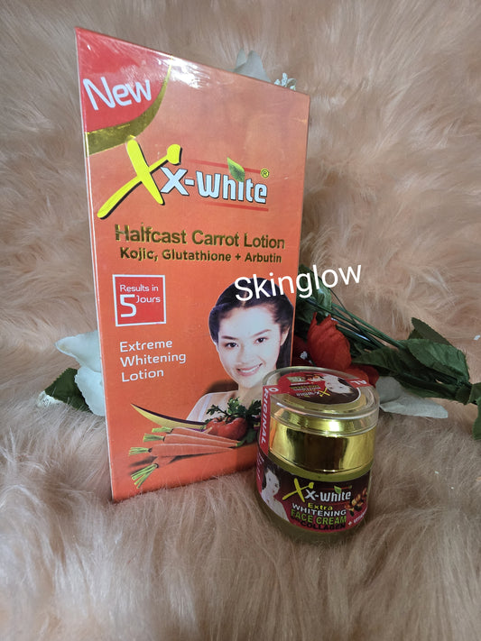 3pcs. XX-WHITE HC Egyptian [GOLD] body Lotio, Serum & Face Cream. 5 Days Action