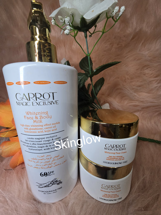 💯 Authentic Carrot Magic Exclusive Whitening Face & Body Milk Lotion & Face Cream. 60SPF.