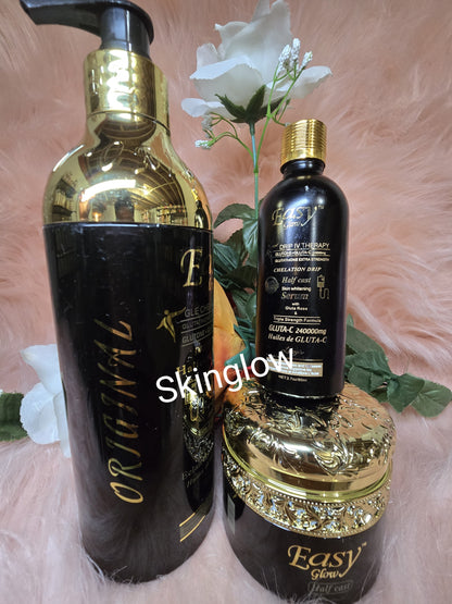 3pcs  Easy Glow HC whitening Body Lotion+ Serum & Face Cream 💯 Authentic