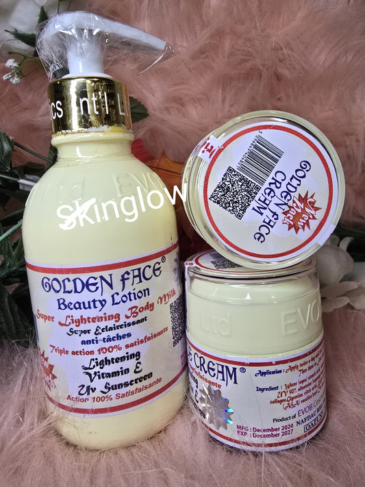 Golden Face lightening lotion & face cream X2. New design face cream bottle. 💯 AUTHENTIC