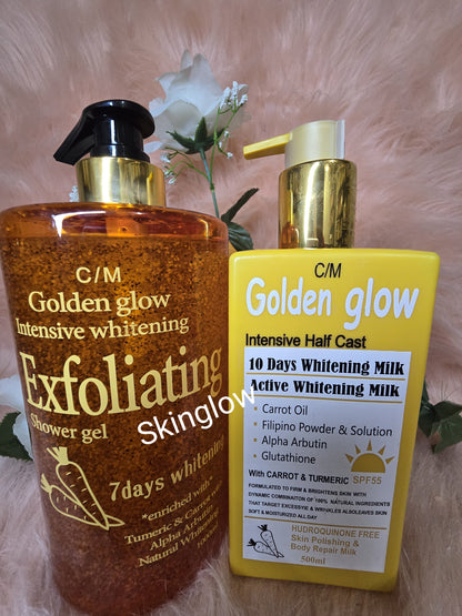 Golden glow body milk 500ml and Golden glow exfoliating shower gel 1000ml