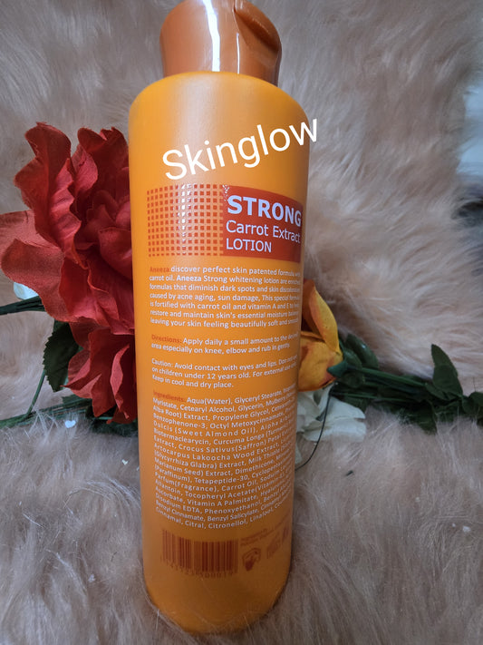 Aneeza strong carrot extract whitening lotion.5days action .dermatologist tested