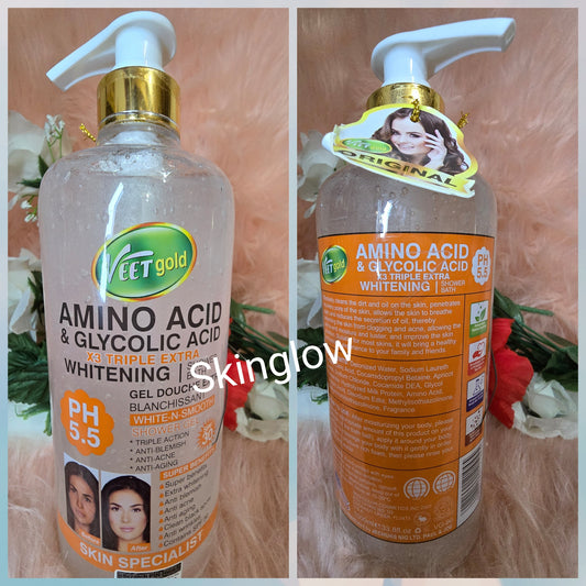 Veet Gold Amino Acid & Glycolic Acid Triplehitening Shower Bath Gel With  SPF 30. 100 EFFECTIVE