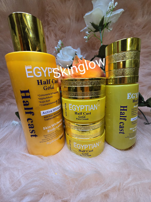 💯 Authentic 3 in 1 Egyptian gold Lotion, Serumand Face Cream.