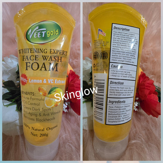 Authentic veetgold lemon & VC face foam wash