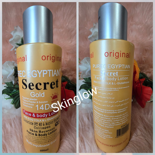 Original purec Egyptian Gold lotion. Skin recovery face & body lotion. 400ml x1. With spf 30