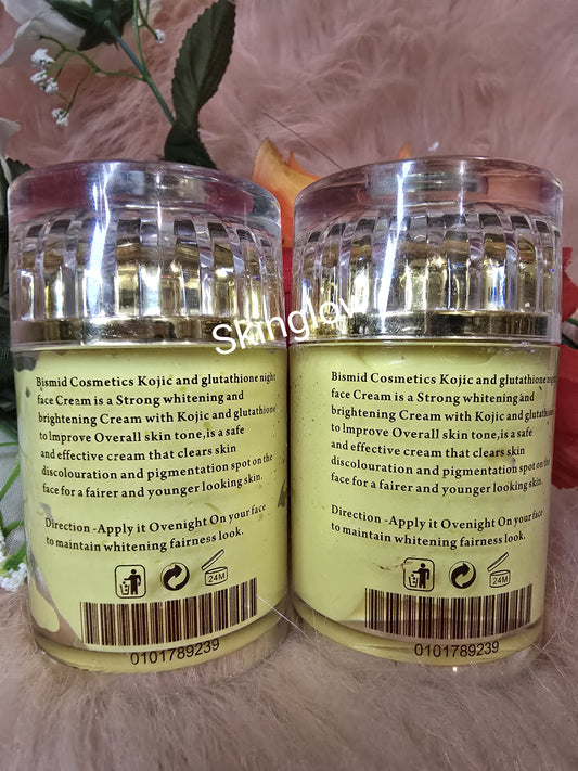 💯 Authentic Bismid Kojic + Glutathion Xtra Whitening NIGHT FACE CREAM 80G X 1 Jar