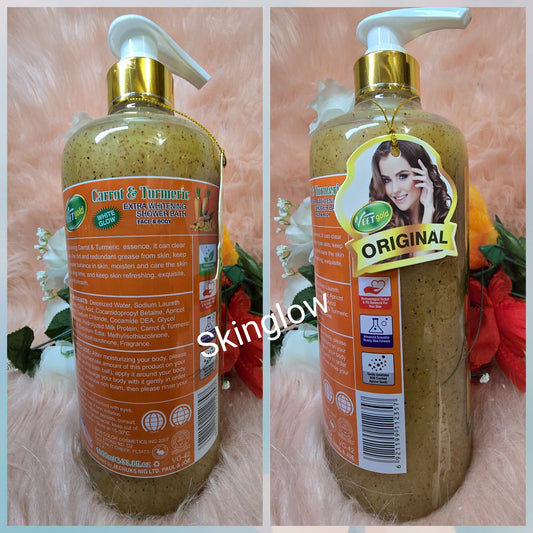 💯 Authentic Veetgold carrot and turmeric face & body shower gel. 1000ml x1. VERY EFFECTIVE 👌👍