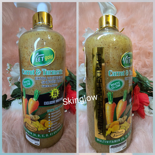 💯 Authentic Veetgold carrot and turmeric face & body shower gel. 1000ml x1. VERY EFFECTIVE 👌👍