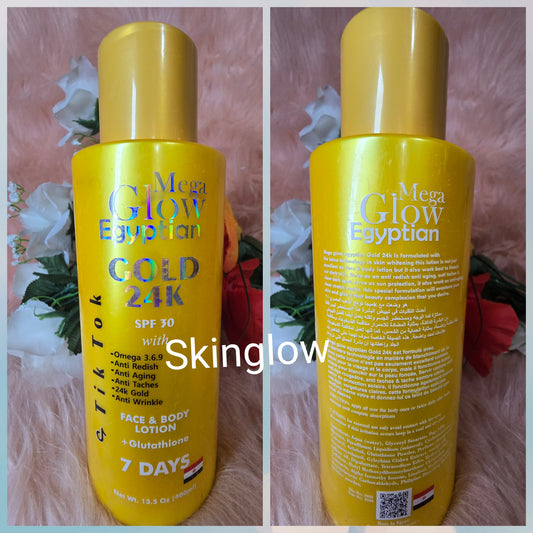 MEGA GLOW EGYPTIAN GOLD 24K ANTI- AGE LOTION SPF 30 X1