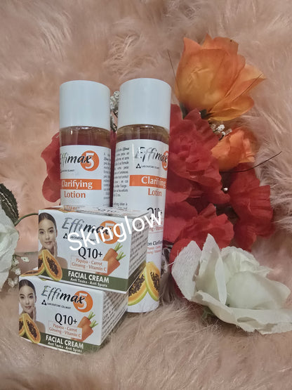 X4 Effimax Q10+ papaya-carotte  Clarifying oil and face cream.  ALL SKIN TYPES.