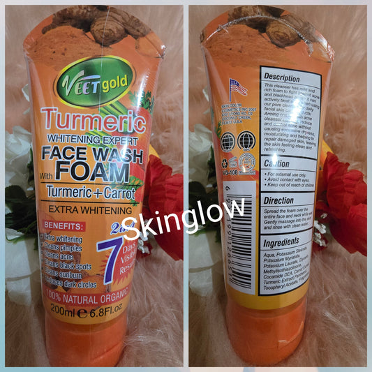 VEET GOLD TURMERIC + CARROT FOAMY  PLUS FACE WASH 200M