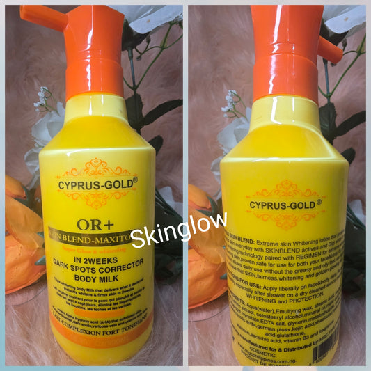 💯 Authentic  Cyprus-Gold Skin Dark Spot corrector Body Lotion 500ml X 1.