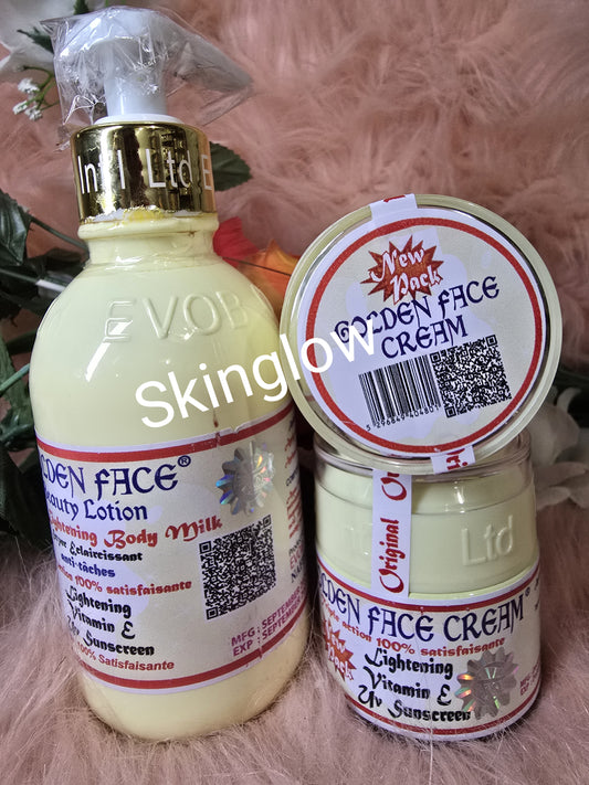 Golden Face lightening lotion & face cream X2. New design face cream bottle. 💯 AUTHENTIC