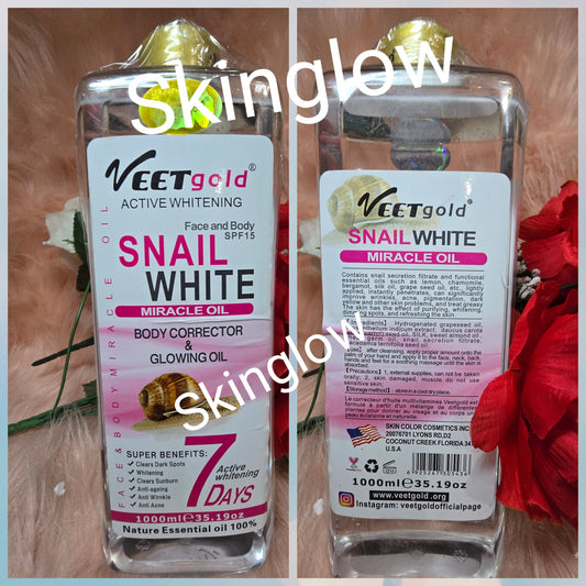 Veet Gold Snail White Body Corrector and Glowing Oil 1000ml Spf 15