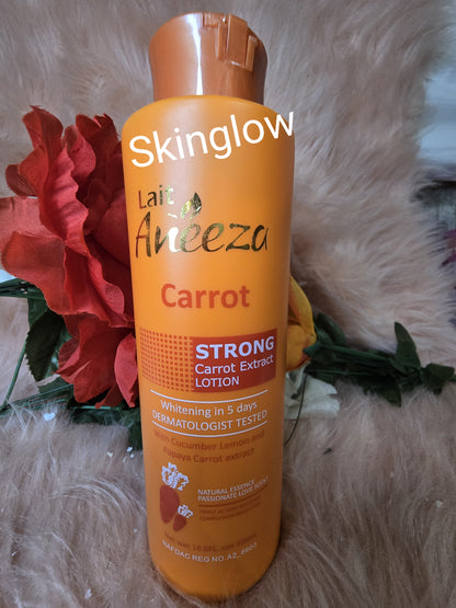Aneeza strong carrot extract whitening lotion.5days action .dermatologist tested