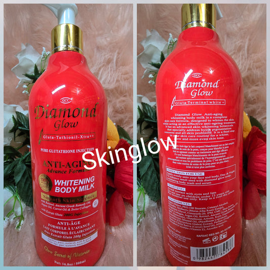 GCC DIAMOND GLOW WHITENING BODY MILK WITH  Carrot Oil + Argan Oil 500mlx1