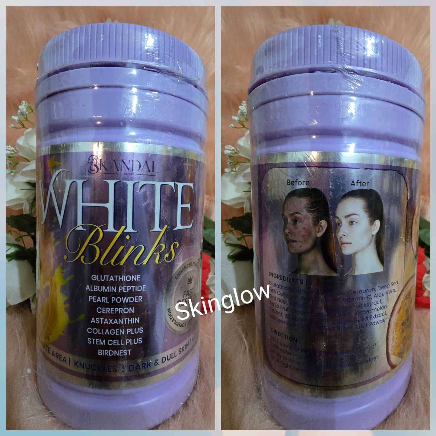 💯 Authentic Skandal White Blinks enhance skin whitening and glowing with Glutathion 800gx1