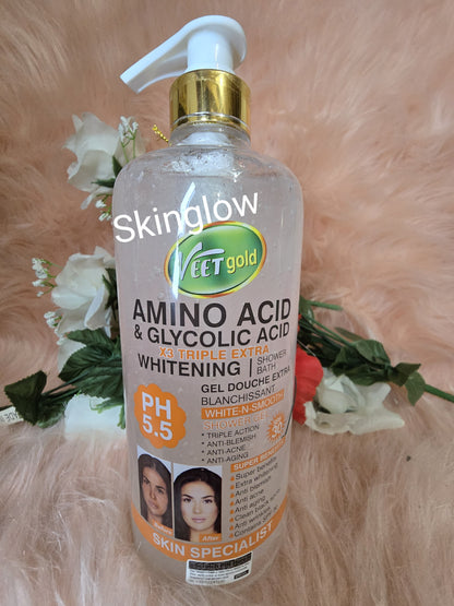 Veet Gold Amino Acid & Glycolic Acid Triplehitening Shower Bath Gel With  SPF 30