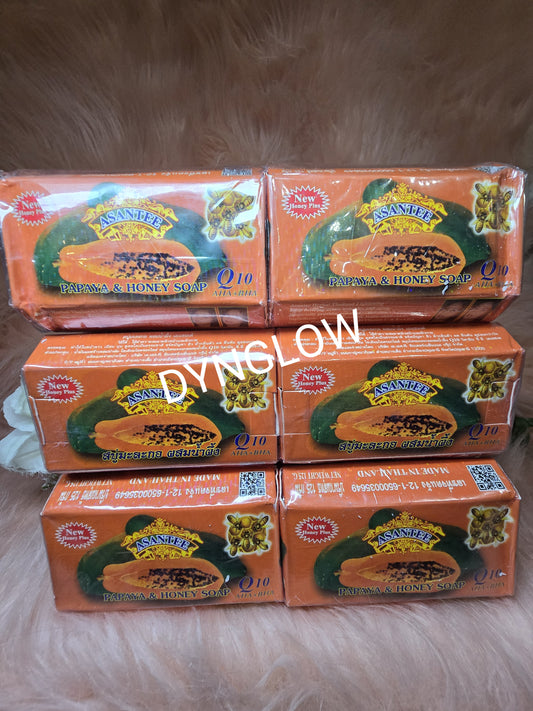 Asantee papaya honey face & body soap 125g  x6