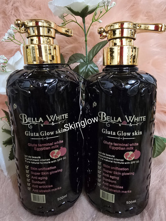 💯 Authentic Bella White Gluta  White Egyptian Milk With Pure Nature Formula SPF 50. 500 ml X 1
