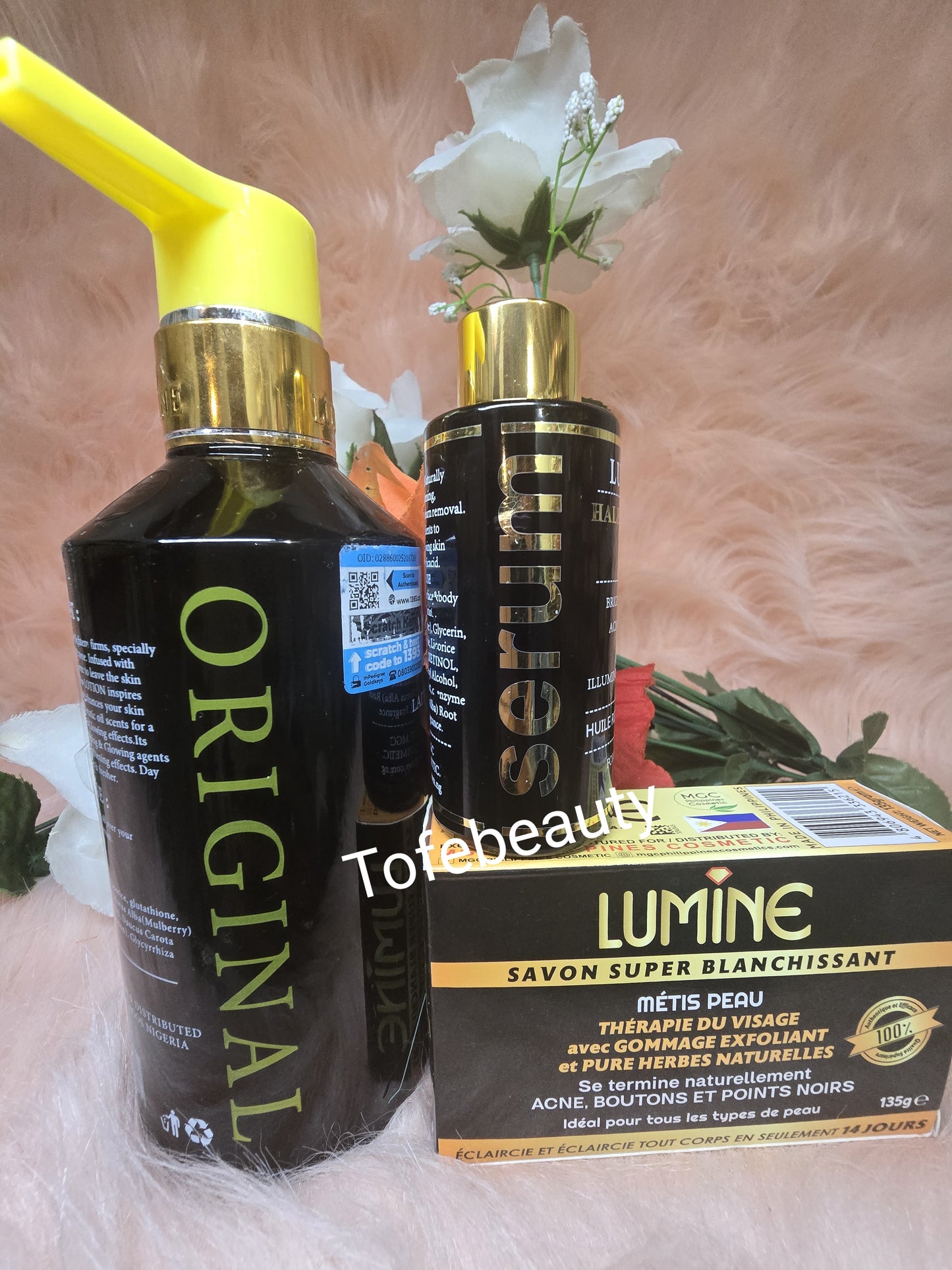 3pc Lumine HC Lightening And Toning Body Lotion, Corrector Face Cream & Soap