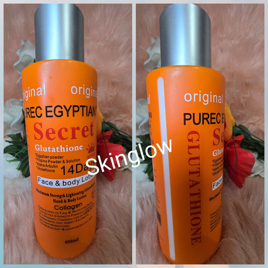 Original purec Egyptian secret Glutathion face & body lotion 400ml x1. With spf 30