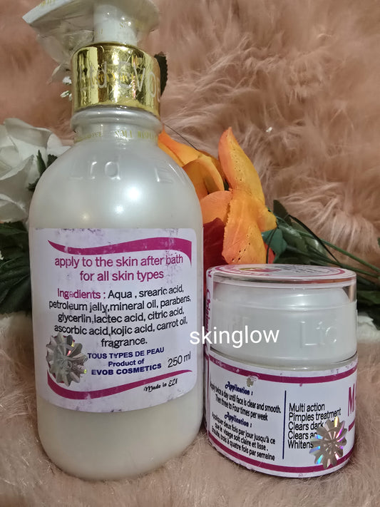 Authentic  madam white exclusive face & body lotion & flawless face cream. 60g X 2