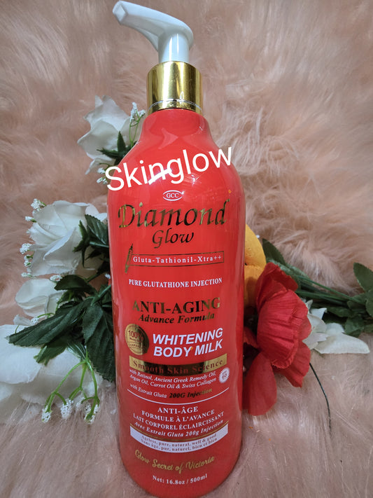 GCC DIAMOND GLOW WHITENING BODY MILK WITH  Carrot Oil + Argan Oil 500mlx1