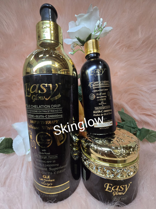 3pcs  Easy Glow HC whitening Body Lotion+ Serum & Face Cream 💯 Authentic