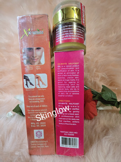 3pcs. XX-WHITE HC Egyptian [GOLD] body Lotio, Serum & Face Cream. 5 Days Action