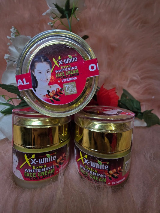 Xx-White Extra Whitening Face Cream With Collagen & Vitamin. 7 days  fast action 💯 50g X 1