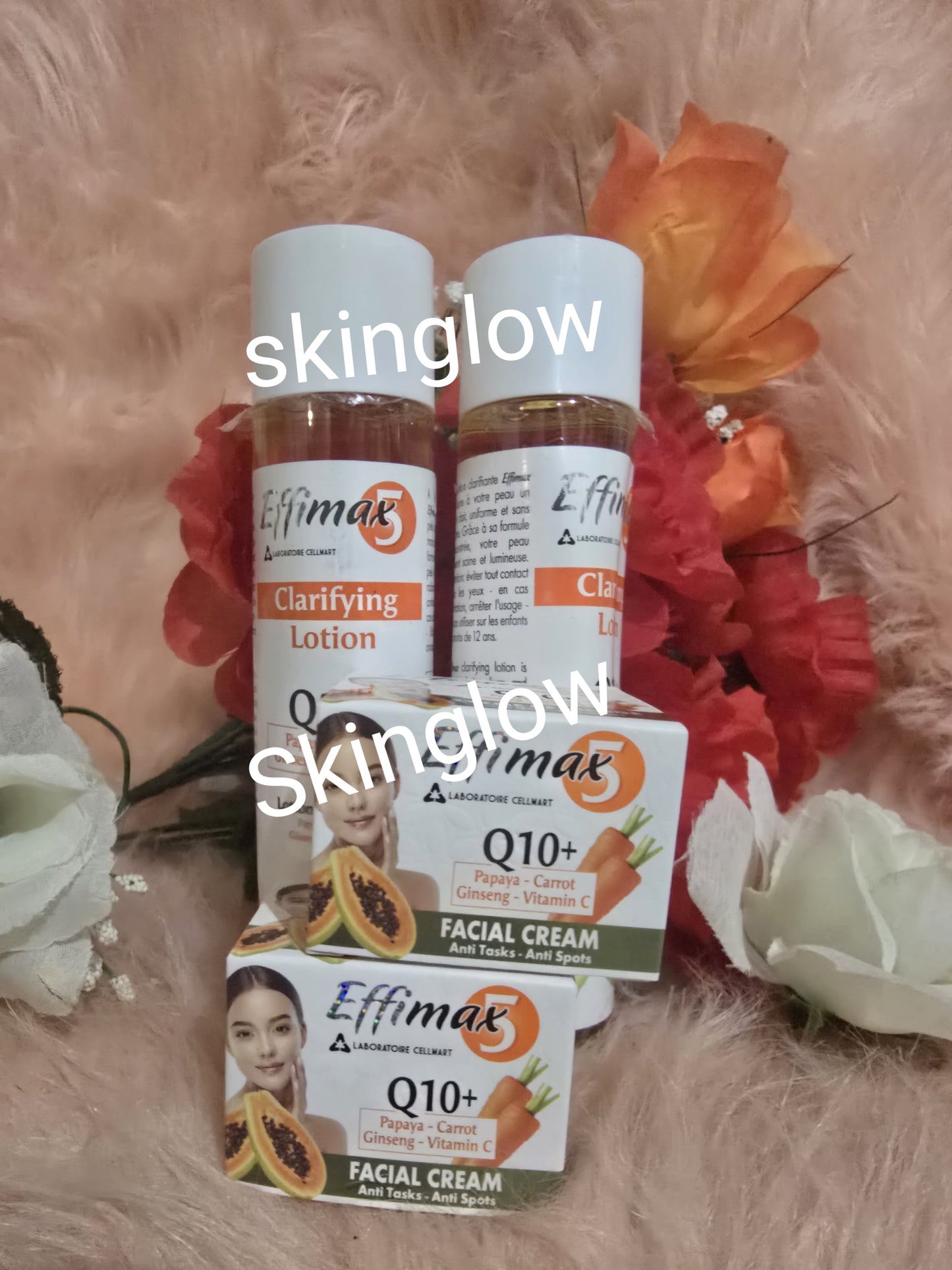 X4 Effimax Q10+ papaya-carotte  Clarifying oil and face cream.  ALL SKIN TYPES.