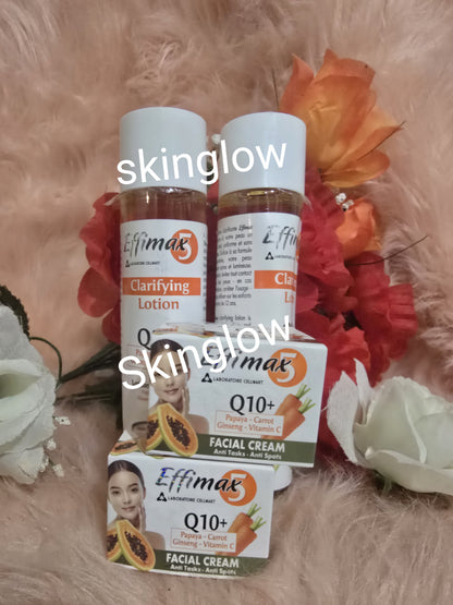 X4 Effimax Q10+ papaya-carotte  Clarifying oil and face cream.  ALL SKIN TYPES.
