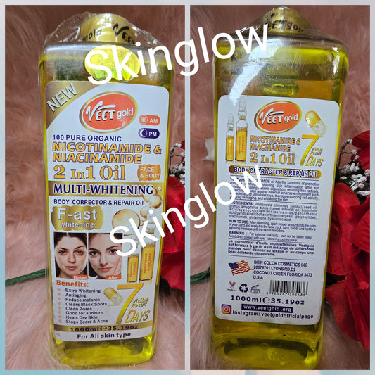 Veet Gold Whitening Nicotinamide And Niacinamide Oil Spf 15. 1000ml X 1