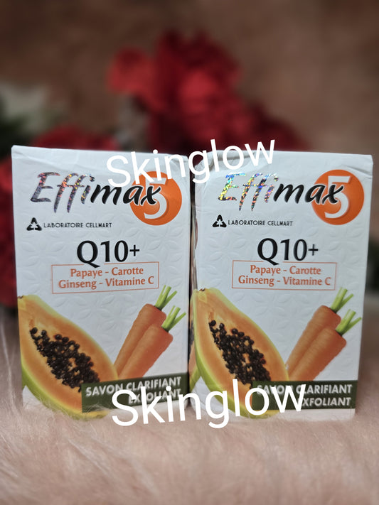 X 1 SOAP. Effimax Q10+ papaya-carotte exfoliating soap. 200g. ALL SKIN TYPES