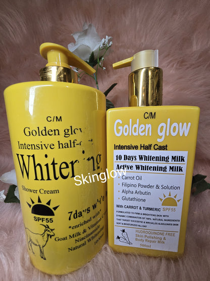ORIGINAL GOLDEN GLOW BODY MILK 500ML + 1000ML EXFOLIATING SHOWER GEL