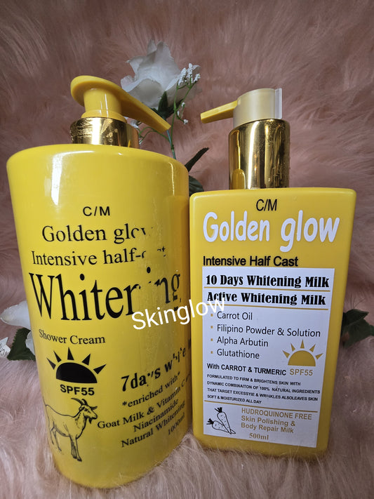 ORIGINAL GOLDEN GLOW BODY MILK 500ML + 1000ML EXFOLIATING SHOWER GEL