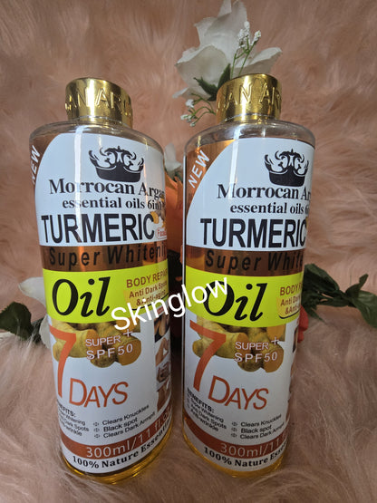 Morrocan Argan Essential Oils 6 In 1 Turmeric Super Whitening Oil 300ml Spf 50+