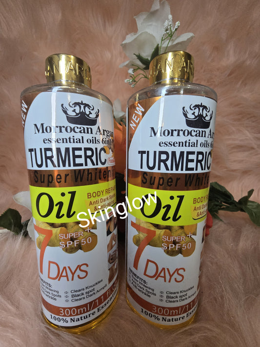 Morrocan Argan Essential Oils 6 In 1 Turmeric Super Whitening Oil 300ml Spf 50+