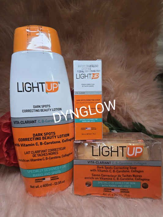LIGHT UP DARK SPOT CORRECTING  BODY LOTION, Serum & Soap 💯  ORIGINAL.