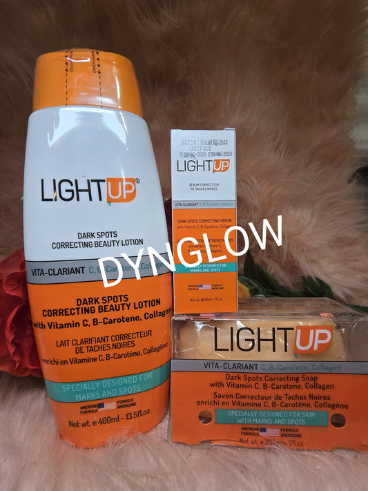 LIGHT UP DARK SPOT CORRECTING  BODY LOTION, Serum & Soap 💯  ORIGINAL.