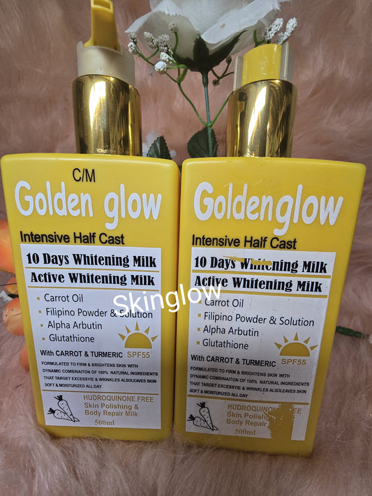 💯 AUTHENTIC Golden Glow intensive half-C body lotion  SPF55. 500ml X 1